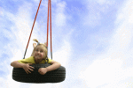 child on swing